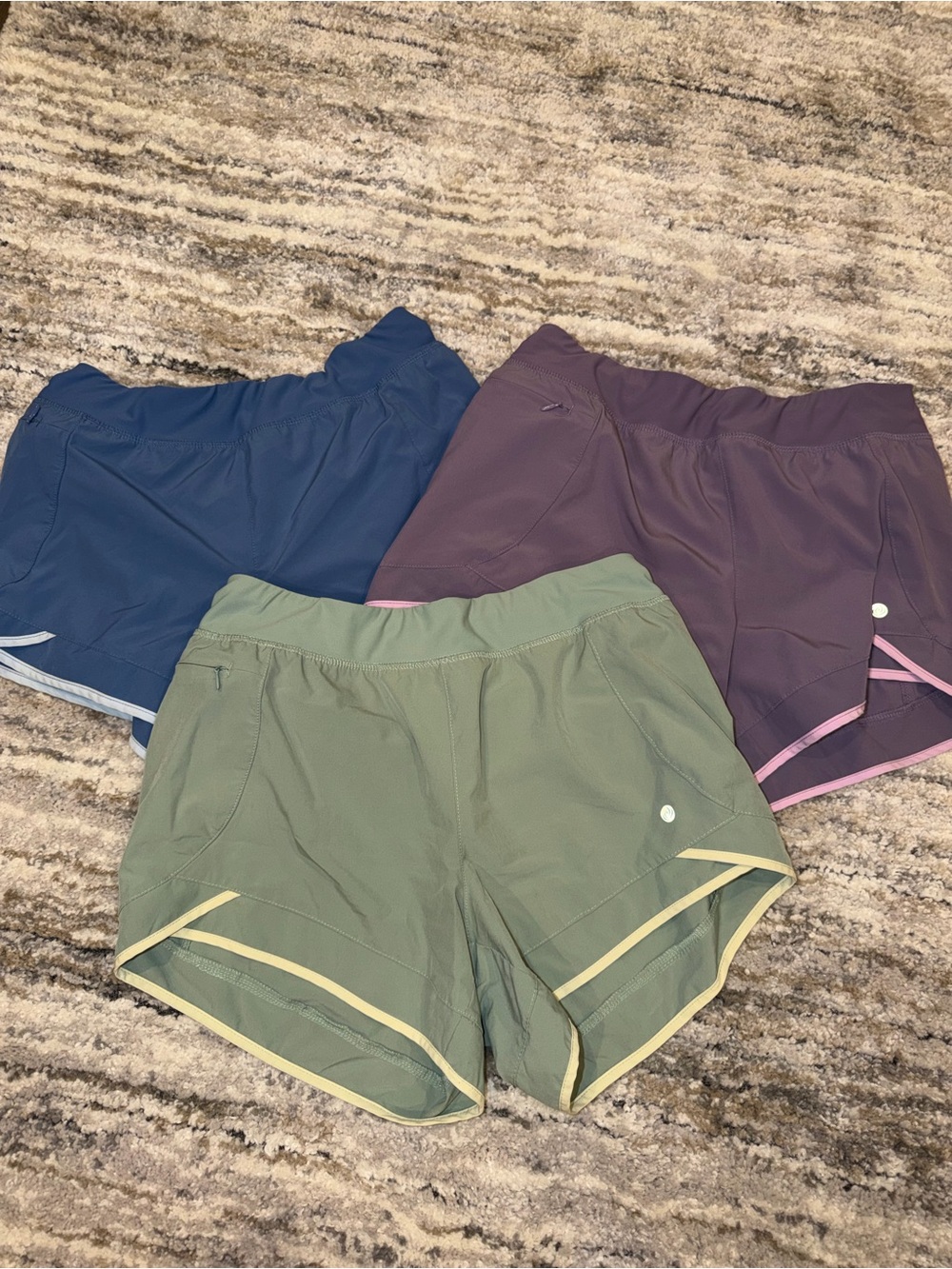 Apana Olive, Navy & Plum Triple-Pack Running Shorts